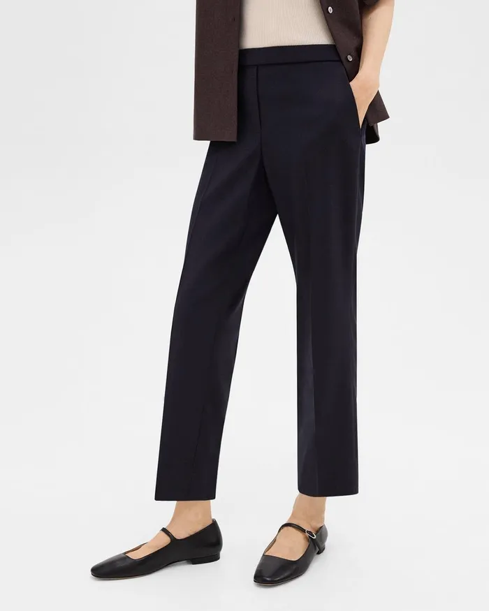 Women Theory Pants Treeca PullOn Pant In Sleek Flannel Navy