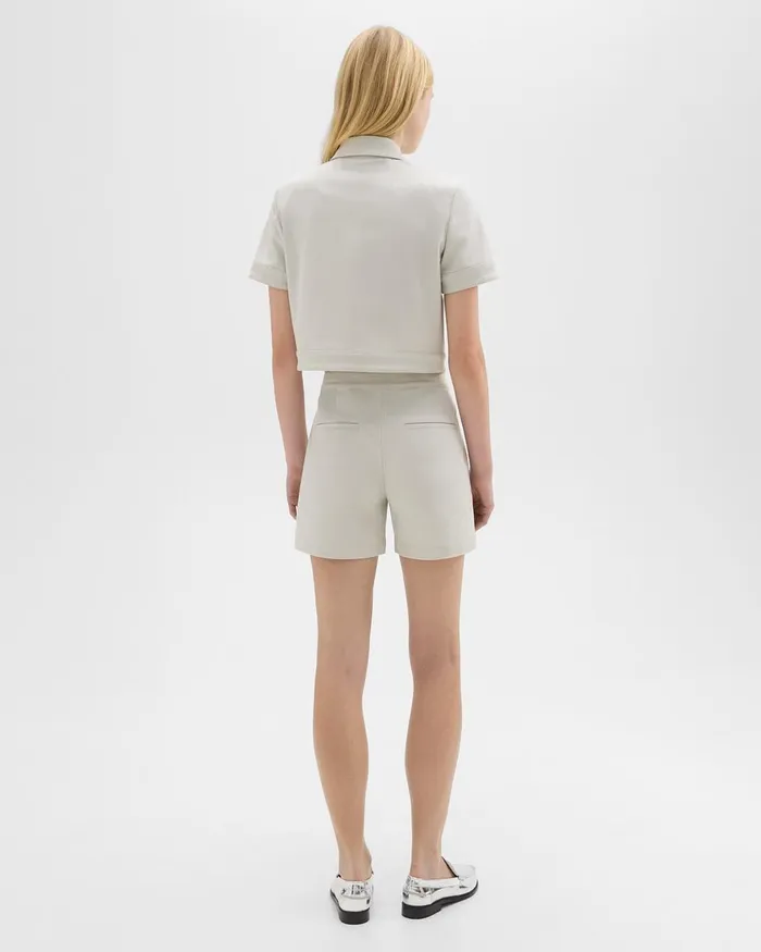 Women Theory Shorts Waist Tab Short In Neoteric Twill Limestone