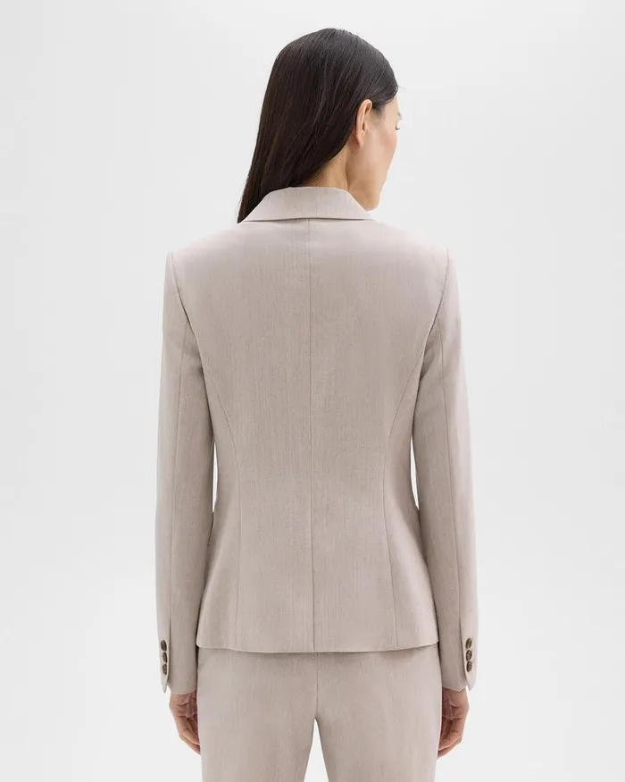 Women Theory Suits Carissa Blazer In Good Wool Sand Melange