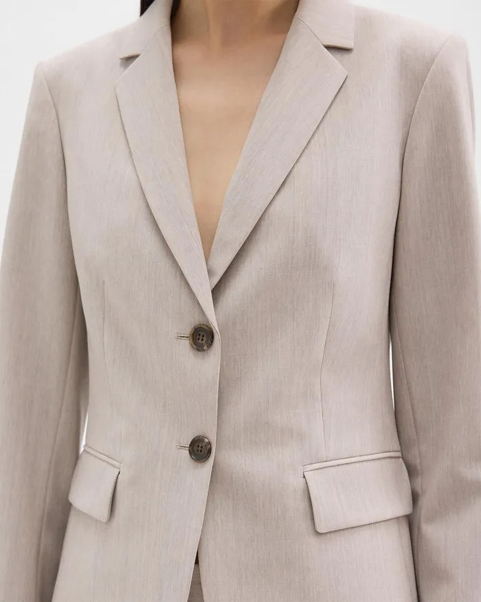 Women Theory Suits Carissa Blazer In Good Wool Sand Melange