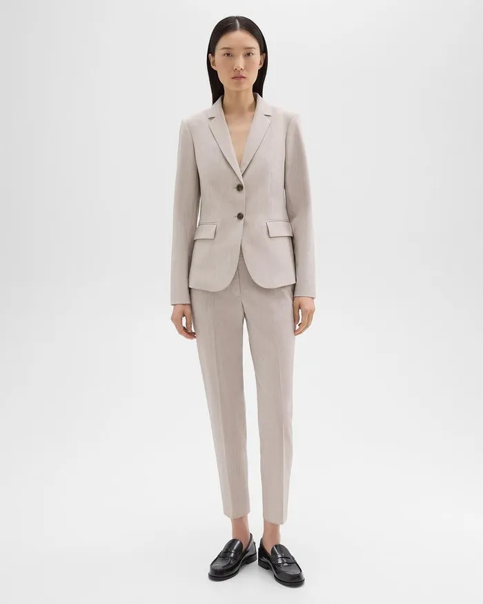 Women Theory Suits Carissa Blazer In Good Wool Sand Melange