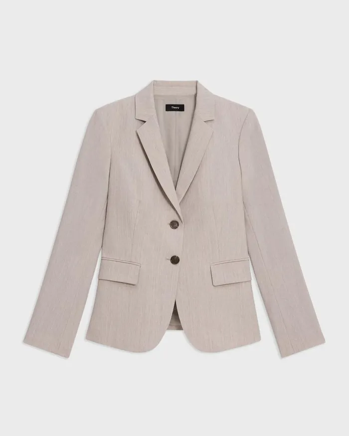 Women Theory Suits Carissa Blazer In Good Wool Sand Melange