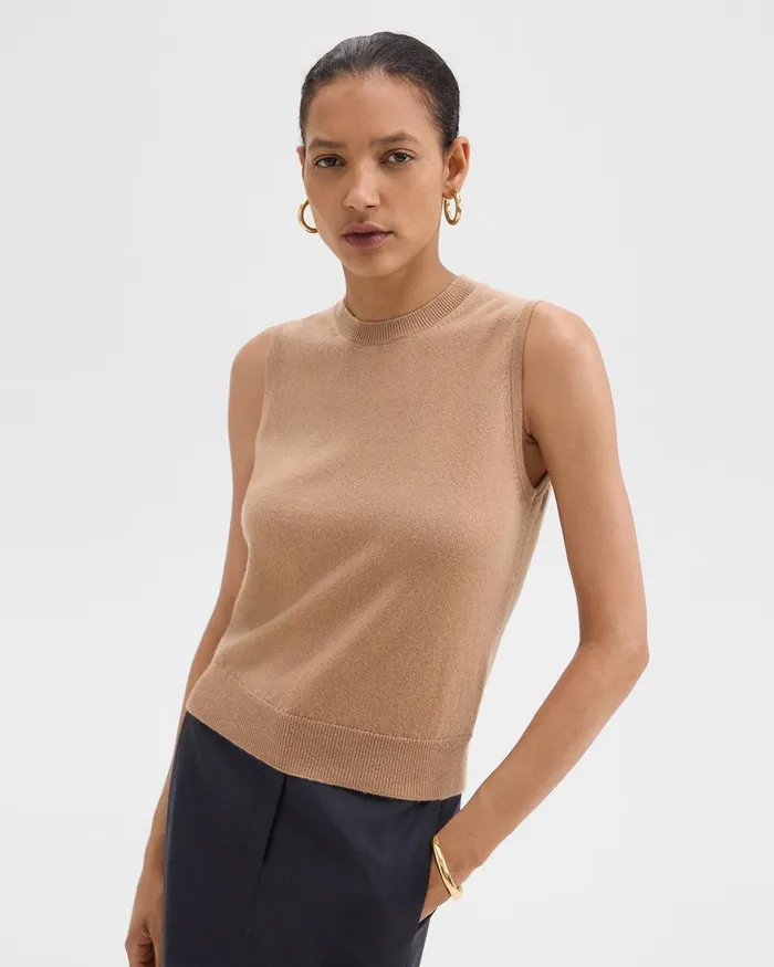 Women Theory Sweaters Cardigans Sweater Shell In Cashmere Royal Camel