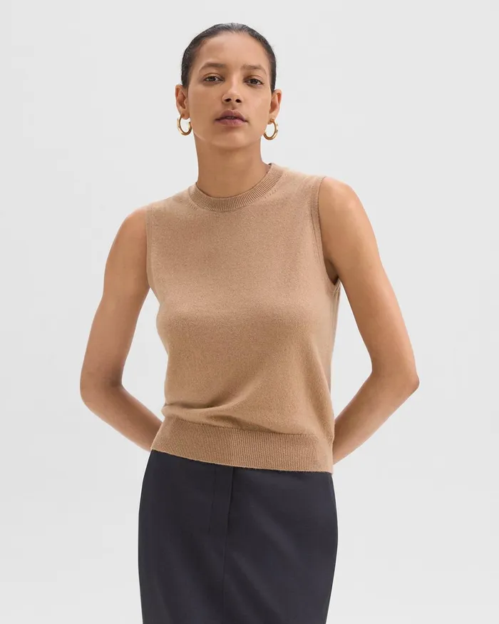 Women Theory Sweaters Cardigans Sweater Shell In Cashmere Royal Camel