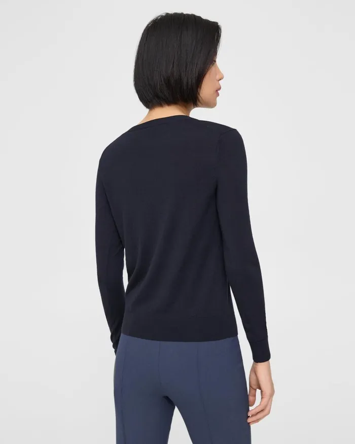 Women Theory Sweaters Cardigans VNeck Cardigan In Regal Wool Deep Navy