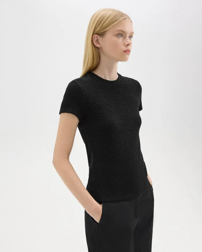 Women Theory TShirts Tank Tops Tiny Tee In Boucleacute Jersey Black