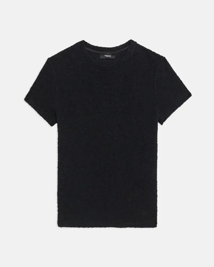 Women Theory TShirts Tank Tops Tiny Tee In Boucleacute Jersey Black