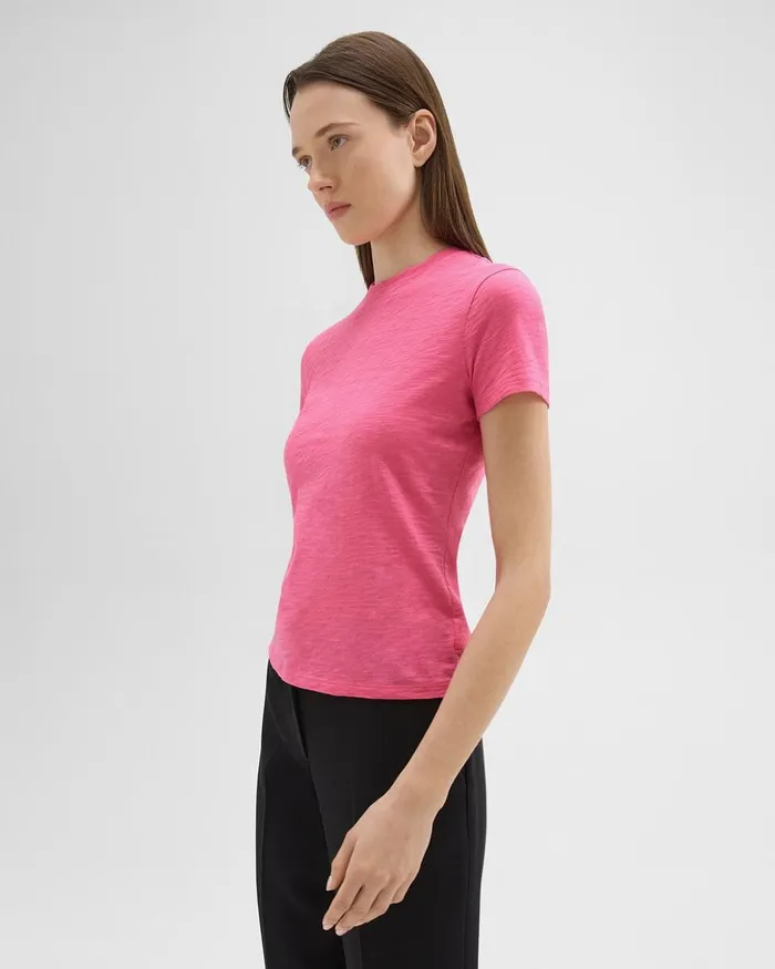 Women Theory TShirts Tank Tops Tiny Tee In Organic Slub Cotton Pink Azalea