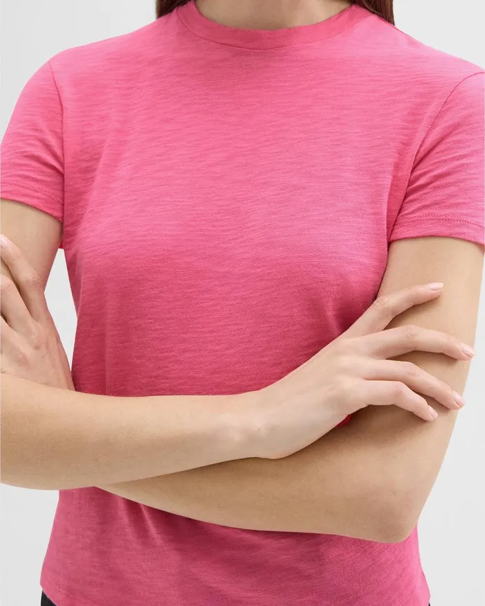 Women Theory TShirts Tank Tops Tiny Tee In Organic Slub Cotton Pink Azalea