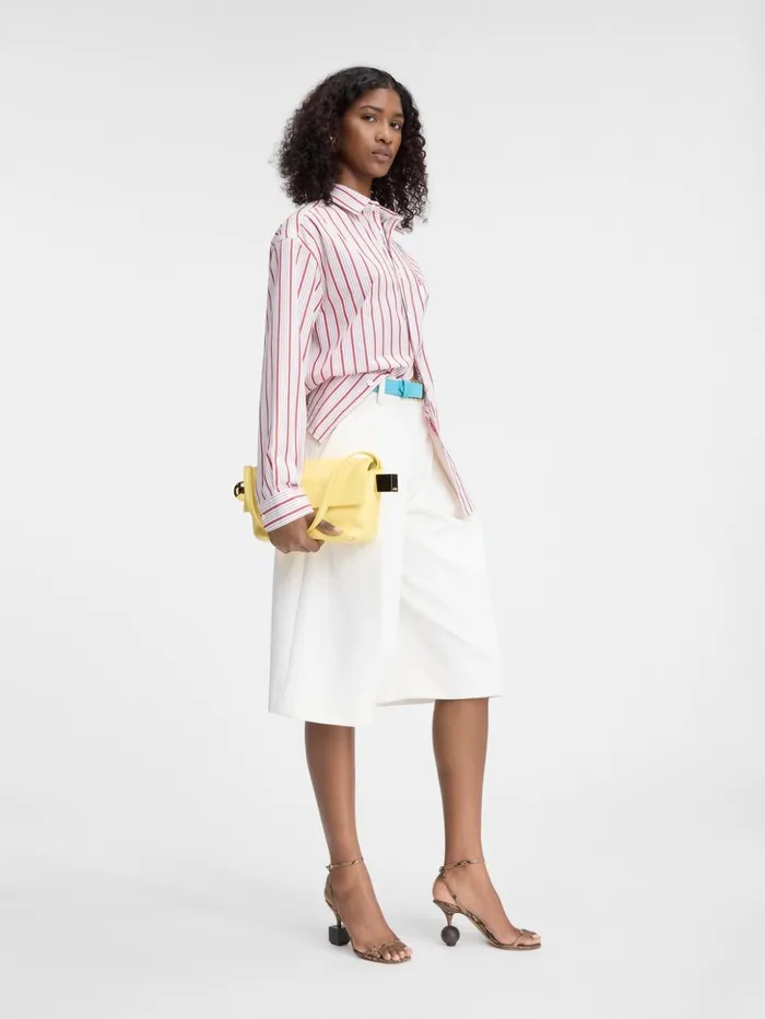 Women Tops and Shirts JACQUEMUS The Simon Shirt Jacquard Business Logo Stripes Red White Women Tops and Shirts JACQUEMUS The Simon Shirt Jacquard Business Logo Stripes Red White