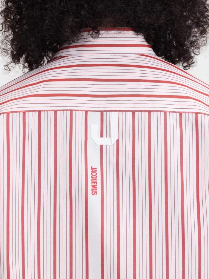 Women Tops and Shirts JACQUEMUS The Simon Shirt Jacquard Business Logo Stripes Red White Women Tops and Shirts JACQUEMUS The Simon Shirt Jacquard Business Logo Stripes Red White