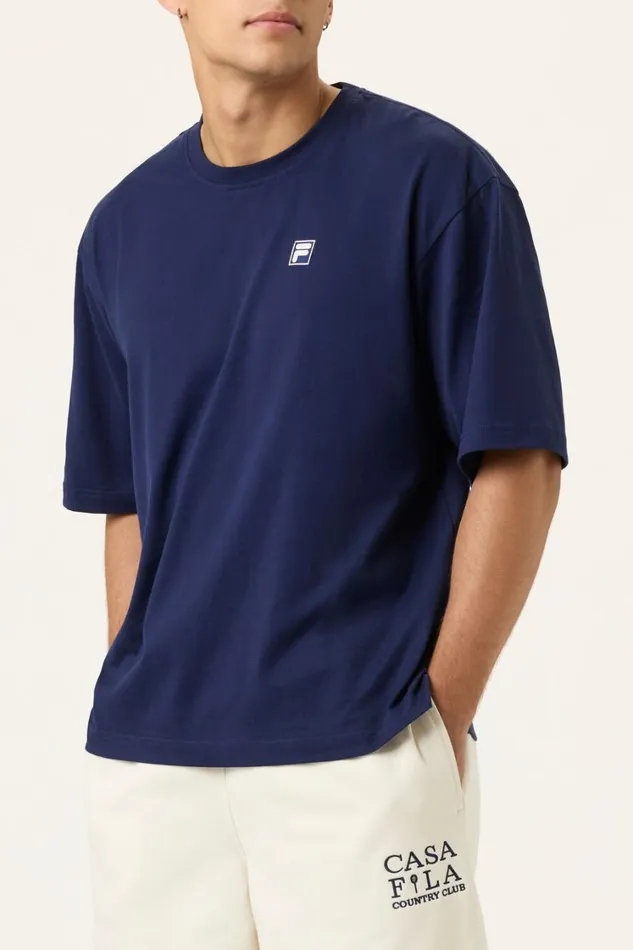 Women Tops and TShirts Fila Country Club Raquet Box Tee 400 Fila Navy