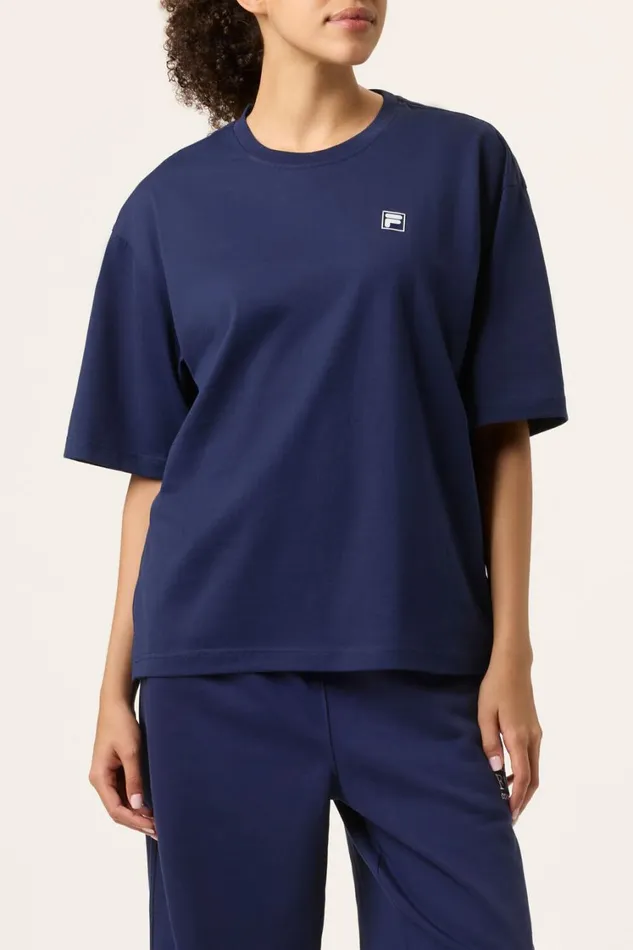 Women Tops and TShirts Fila Country Club Raquet Box Tee 400 Fila Navy