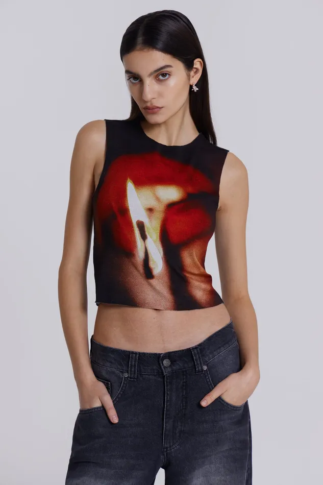 Women Tops Jaded London Shop Motion Slinky Tank Top