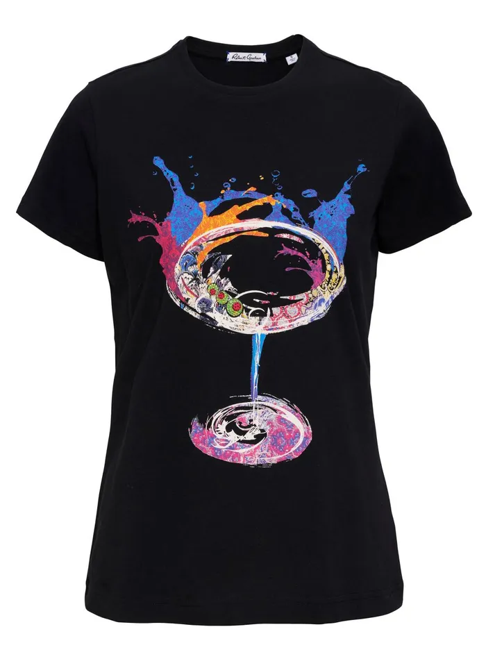 Women Tops Robert Graham MAGUERITE TSHIRT Black