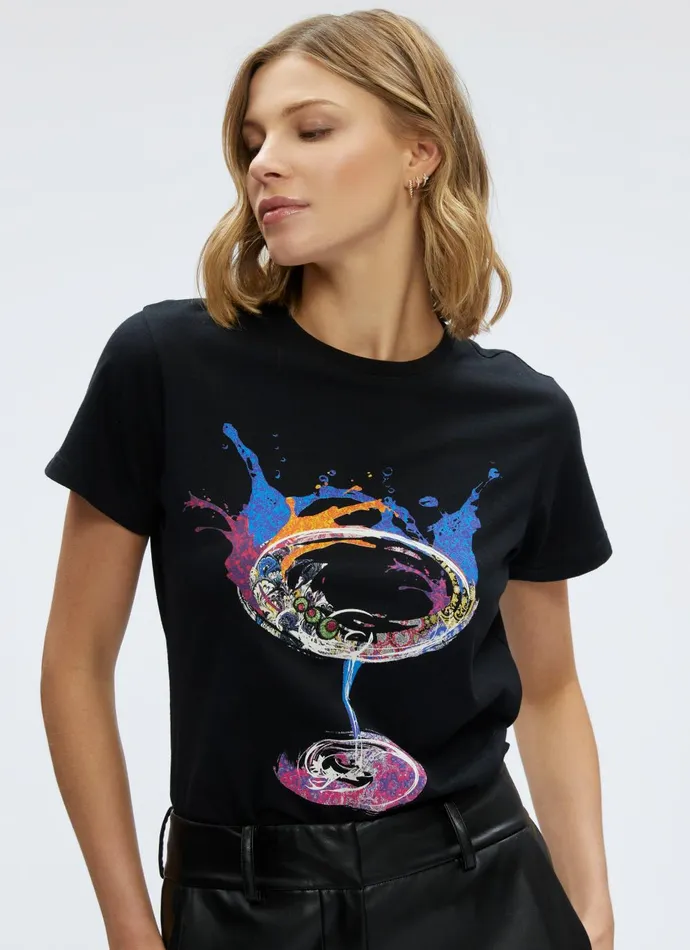 Women Tops Robert Graham MAGUERITE TSHIRT Black