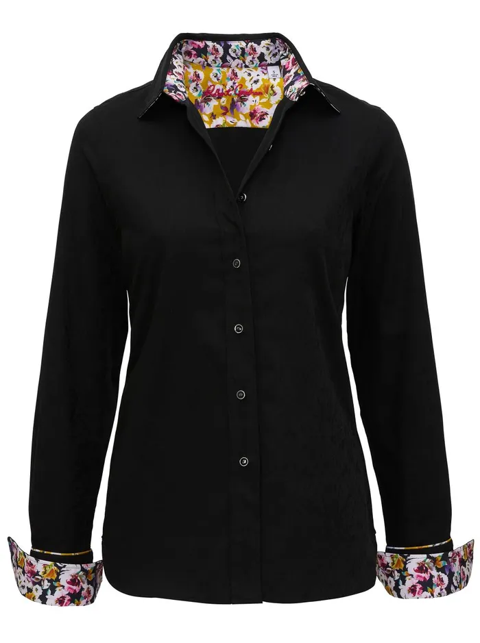 Women Tops Robert Graham PRISCILLA SHIRT Black