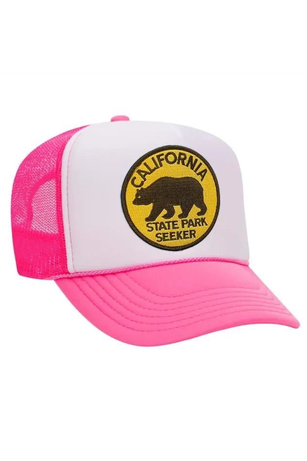 Women Trucker Hats Aviator Nation STATE PARK SEEKER VINTAGE TRUCKER HAT