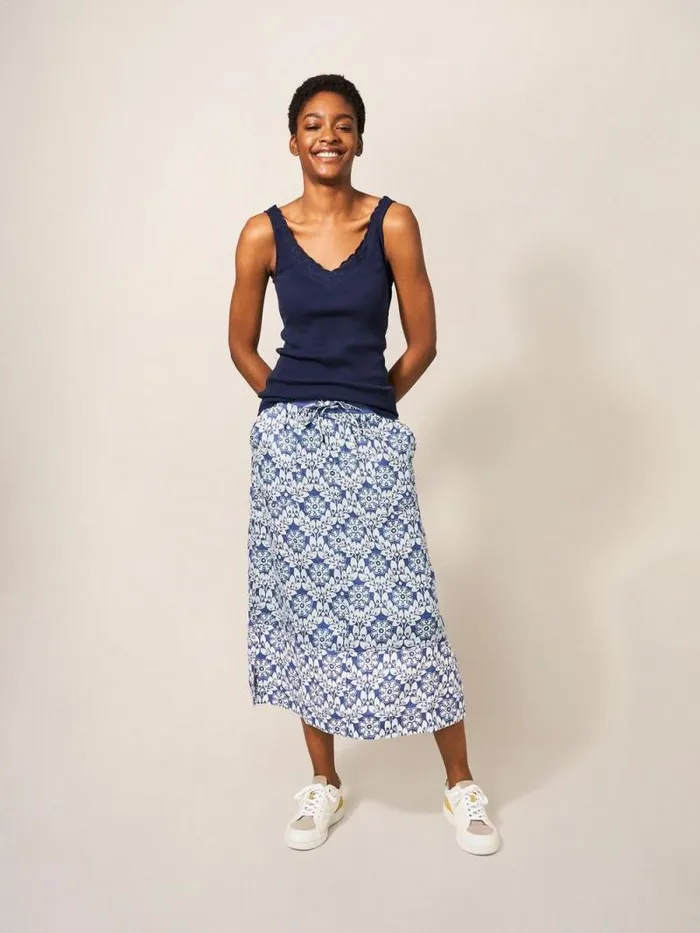 Women V NECK SEABREEZE VEST French Navy White Stuff Tops and Tees
