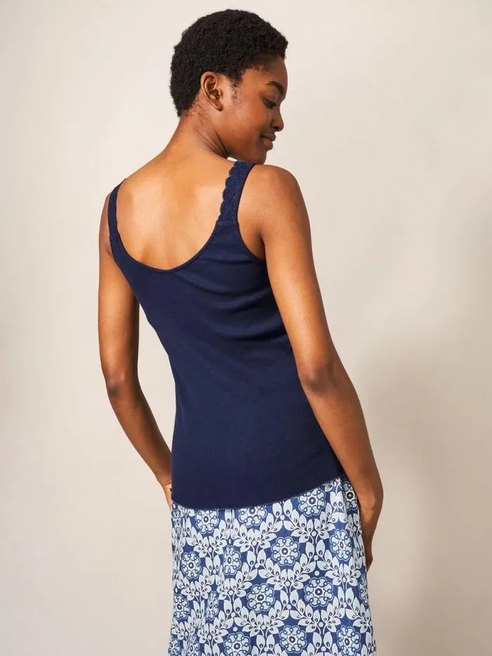 Women V NECK SEABREEZE VEST French Navy White Stuff Tops and Tees