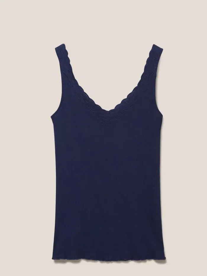 Women V NECK SEABREEZE VEST French Navy White Stuff Tops and Tees