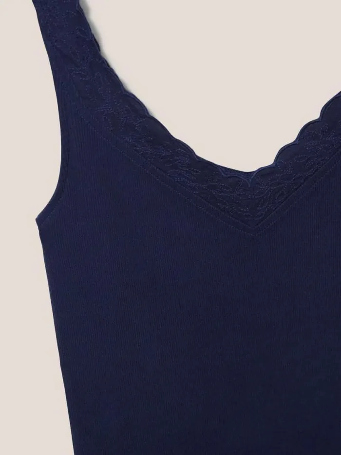 Women V NECK SEABREEZE VEST French Navy White Stuff Tops and Tees