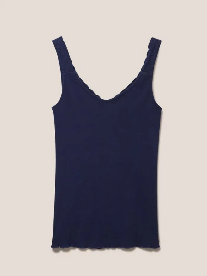 Women V NECK SEABREEZE VEST French Navy White Stuff Tops and Tees