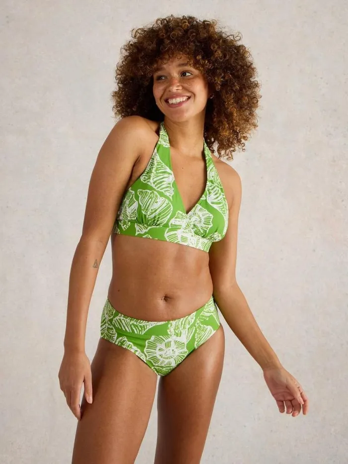 Women Valley Bikini Swim Top Green Multi White Stuff Swimwear