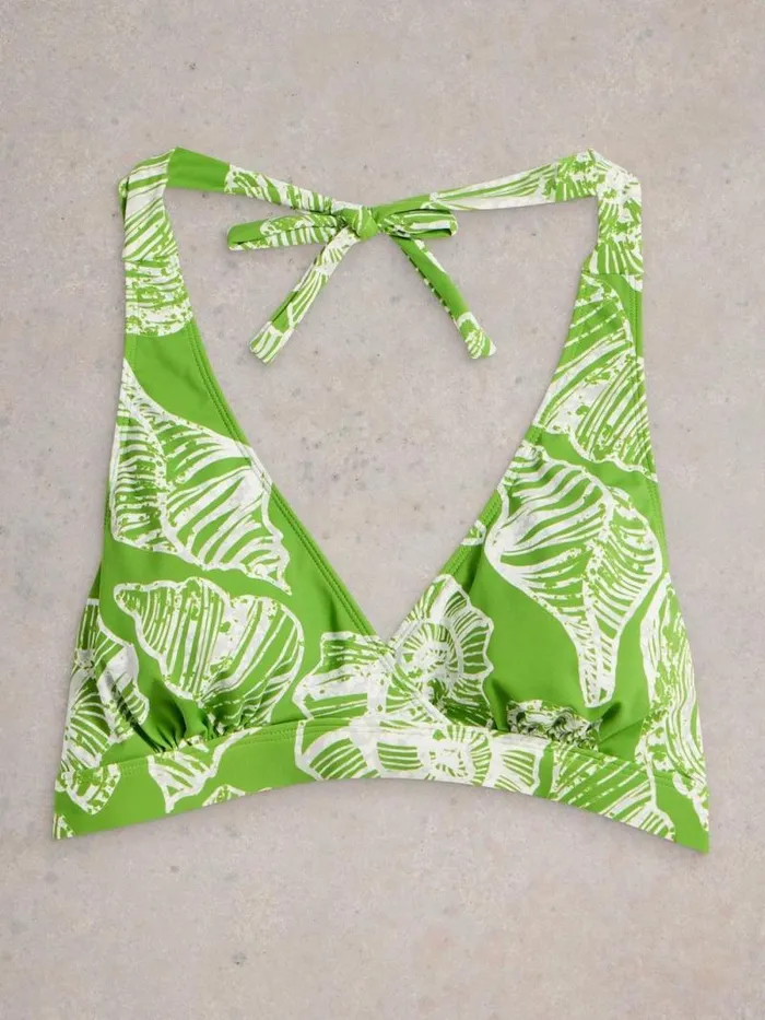 Women Valley Bikini Swim Top Green Multi White Stuff Swimwear