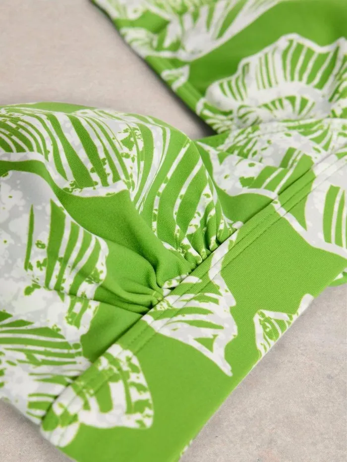 Women Valley Bikini Swim Top Green Multi White Stuff Swimwear
