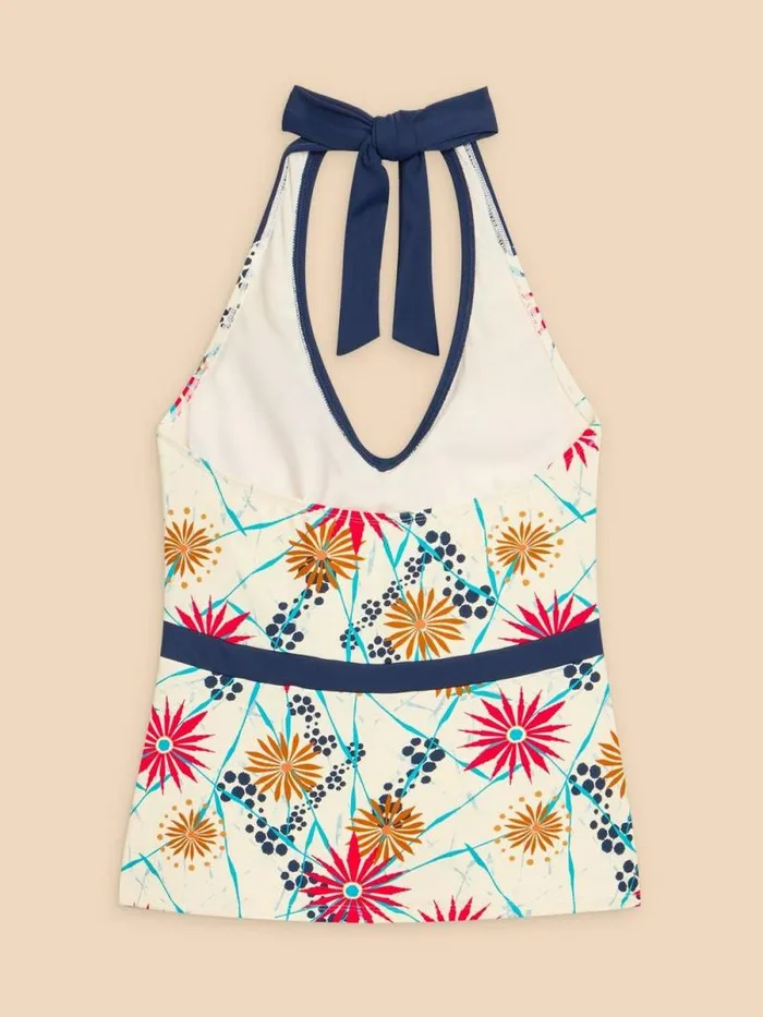 Women Valley Tummy Control Tankini Top Ivory Multi White Stuff Swimwear