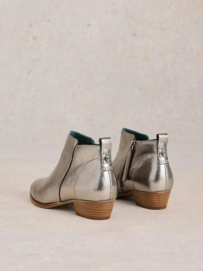 Women Willow Leather Ankle Boot Pewter Metallic White Stuff Boots Women Willow Leather Ankle Boot Pewter Metallic White Stuff Boots