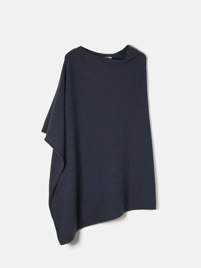 Women Wool Cashmere Blend Drape Poncho Slate Jigsaw Ponchos and Scarves