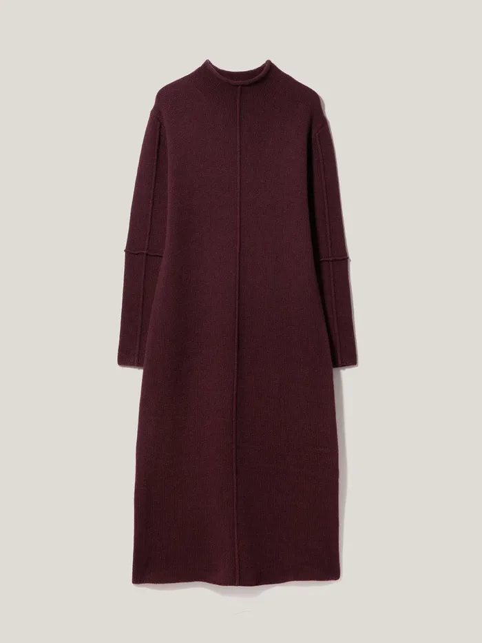 Women Wool Cashmere Blend Dress Burgundy Jigsaw Knitwear and Cashmere