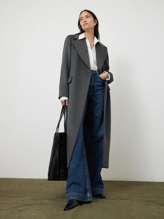 Women Wool Maxi City Coat Charcoal Jigsaw Coats and Jackets