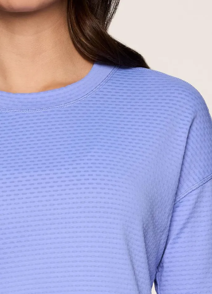 Women Work It Out Mesh Top Periwinkle RBX Active Long Sleeve