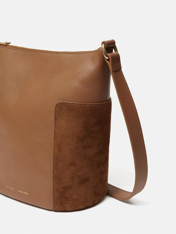 Women York Slouchy Bucket Bag Tan Jigsaw Wallets and Card Holders