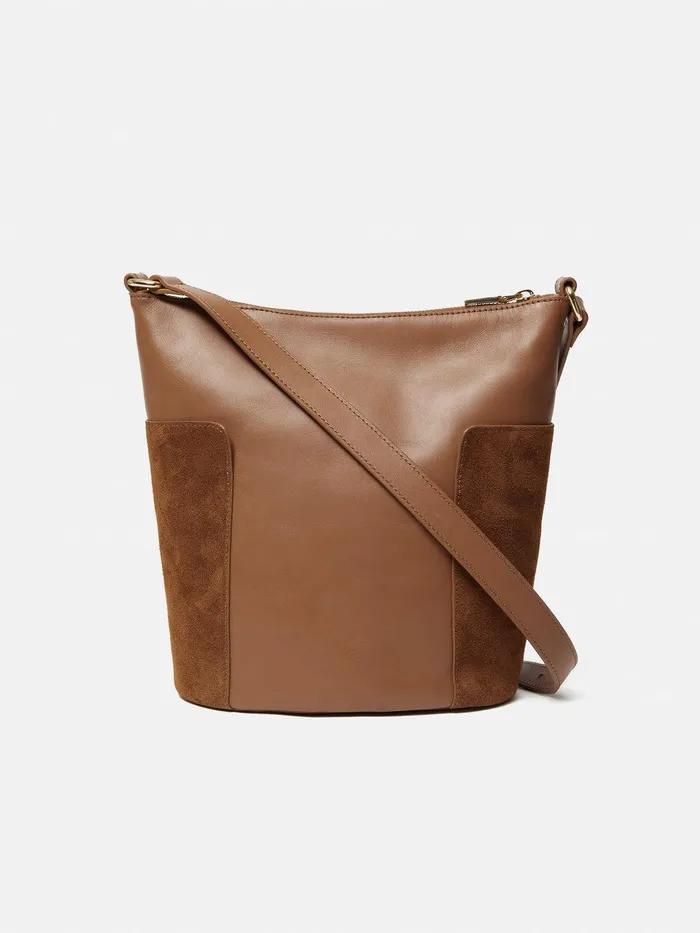 Women York Slouchy Bucket Bag Tan Jigsaw Wallets and Card Holders