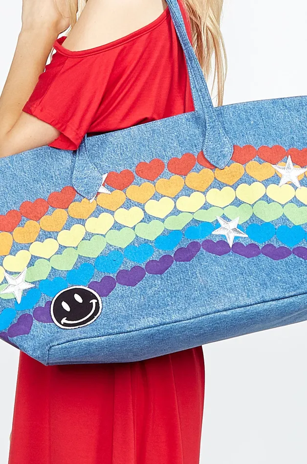 X Exclusive X Jackie Rainbow Heart Hada Mada Denim Women039s Lauren Moshi Bags