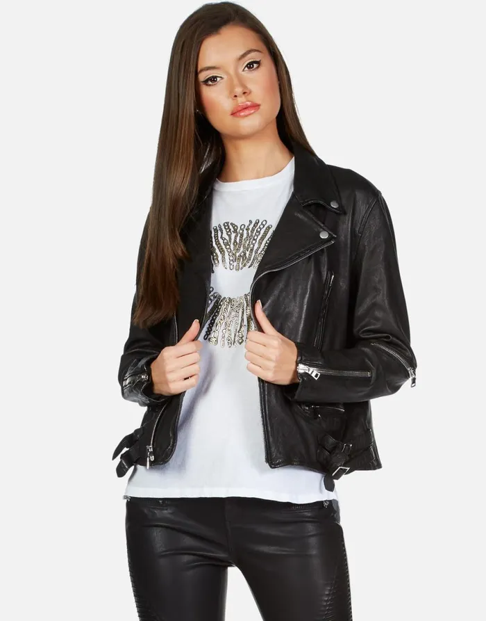 X Posey X Gold Chain Kiss Black Women039s Lauren Moshi Jackets
