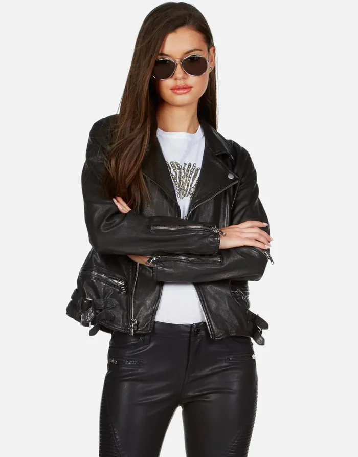 X Posey X Gold Chain Kiss Black Women039s Lauren Moshi Jackets