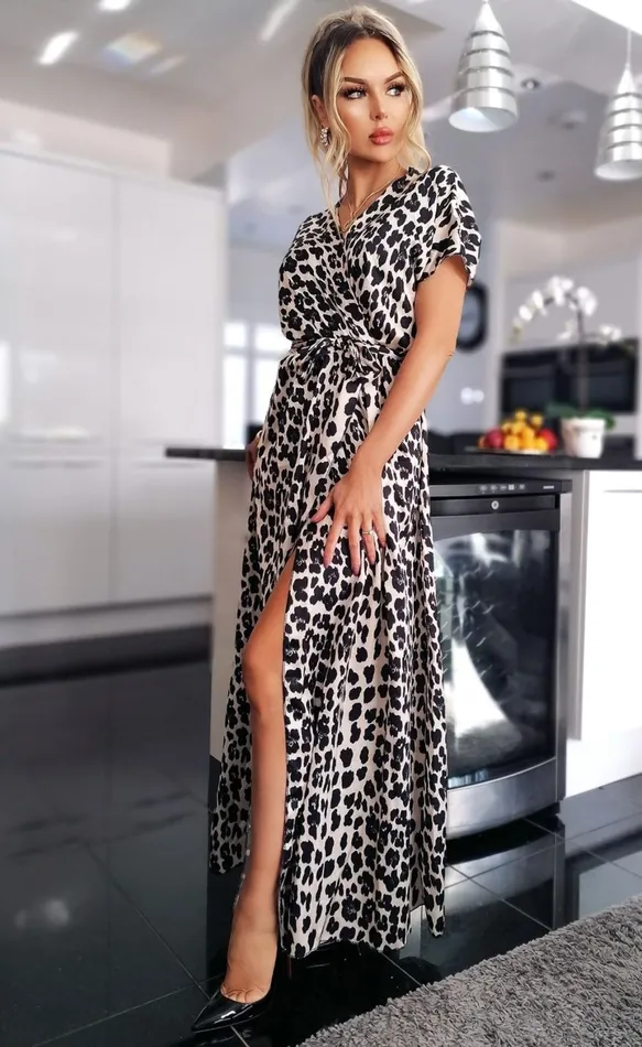 Zarah Leopard Satin Wrap Maxi Dress Women Missfiga Wrap Dresses Zarah Leopard Satin Wrap Maxi Dress Women Missfiga Wrap Dresses