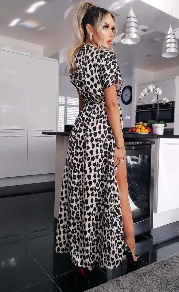 Zarah Leopard Satin Wrap Maxi Dress Women Missfiga Wrap Dresses Zarah Leopard Satin Wrap Maxi Dress Women Missfiga Wrap Dresses